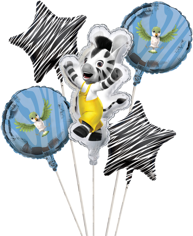 Ballon buket med Disney ZOU tema, sæt med 5 stk.