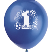 ballon med 1 tal til første fødselsdag blå
