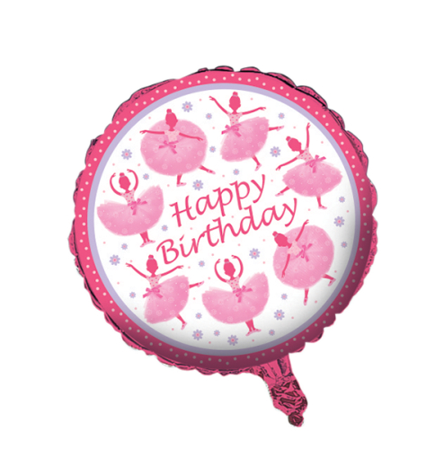 Folieballon til pigefødselsdag med ballerina tema
