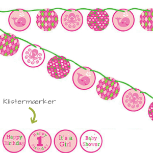 banner til baby shower, barnedåb, fødselsdag