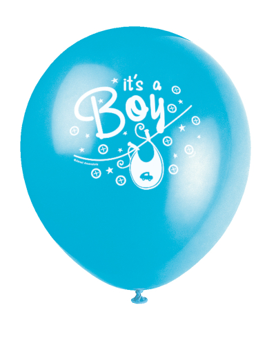 ballon i lyseblå til drengens babyshower
