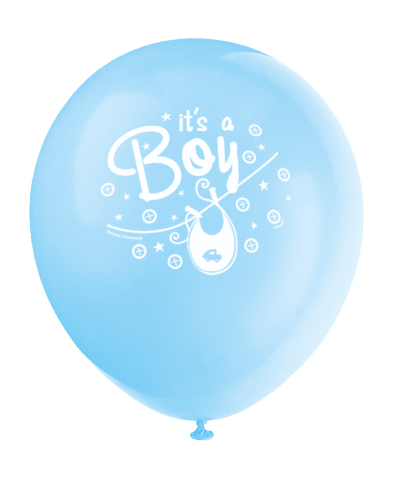 lyseblå ballon til babyshower