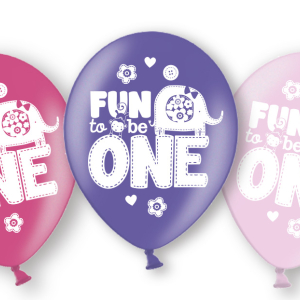balloner til 1. fødselsdag af pigen i pink, lilla, lyserødt