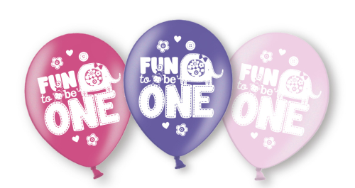 balloner til 1. fødselsdag af pigen i pink, lilla, lyserødt