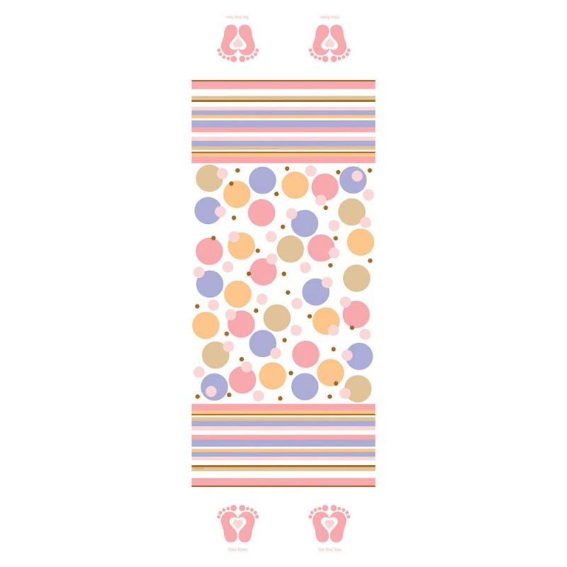 Plastikdug til Baby Shower, dåb med babyfødder, lyserødt - 1 stk.