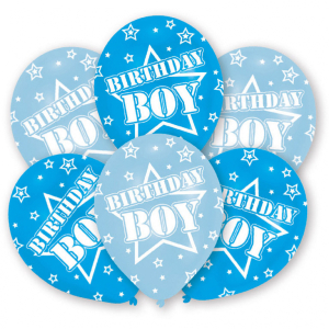 fødselsdagsballoner lyseblå/blå til børnefødselsdag