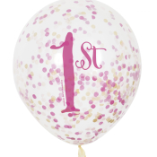 konfetti balloner med 1 års tal