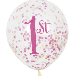 konfetti balloner med 1 års tal