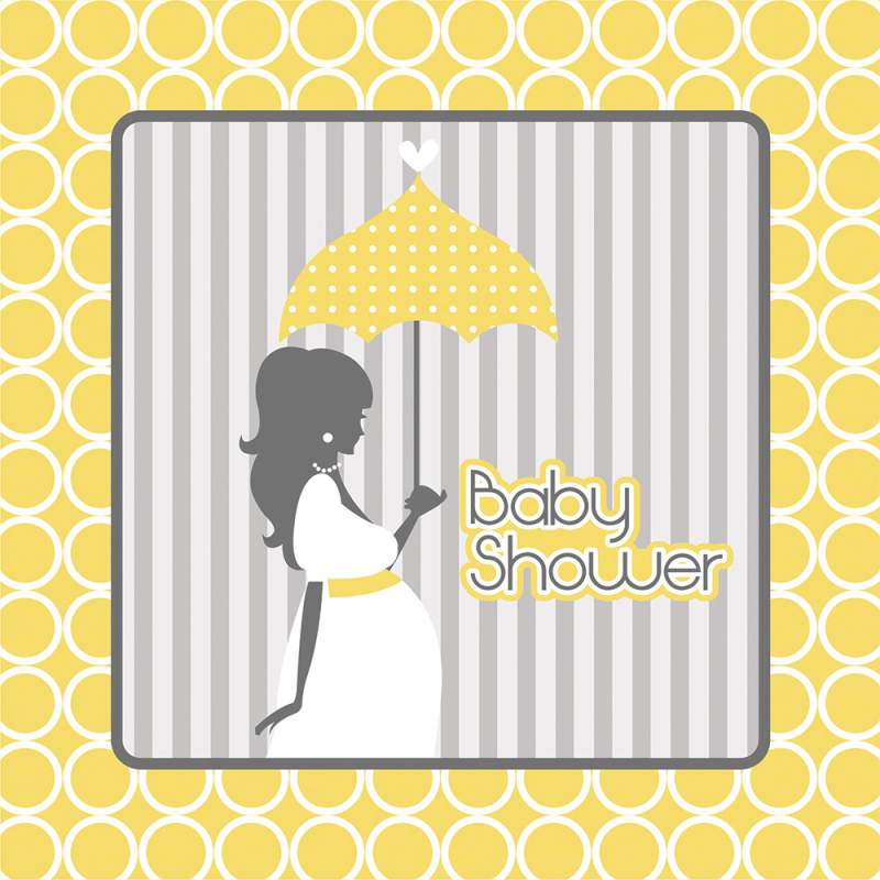 Servietter til Babyshower med paraply - 16 stk.