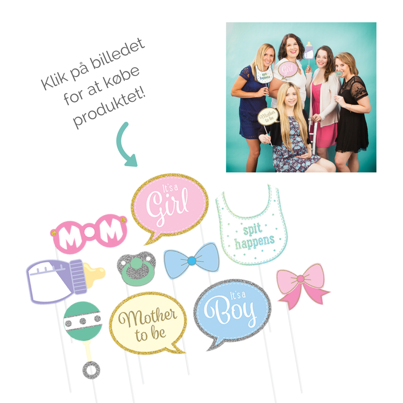 Klik på billedet og køb fotoprops til fotobooth til babyshower