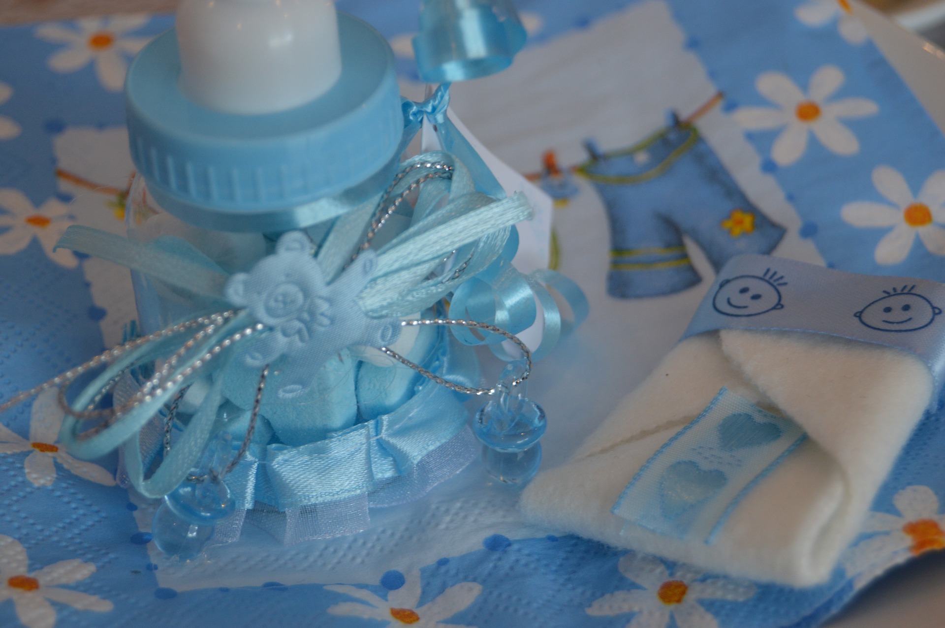 Baby Shower bordpynt i blå