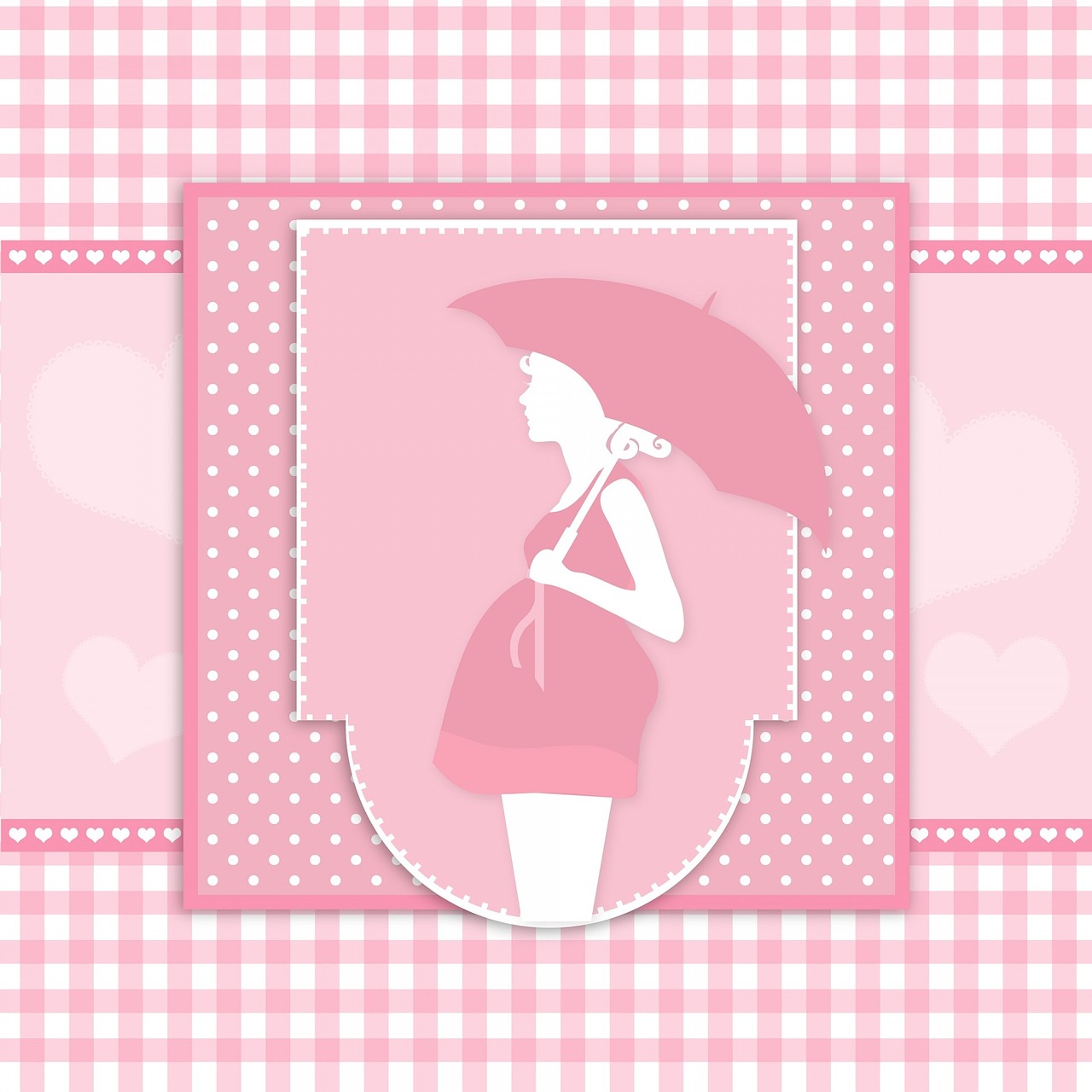 Baby Shower motiv med parasol